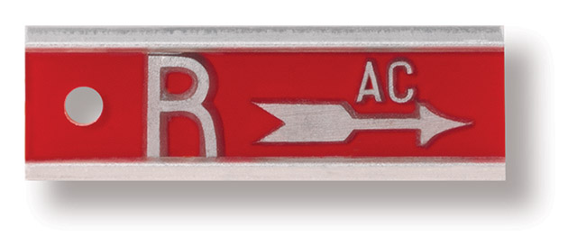 Aluminum Right & Left (1/2") Horizontal Arrow Marker Set (With 3 Character Max)