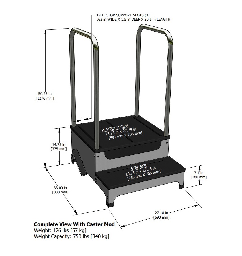 Lateral View 2-Step Platform with Swivel 360 System