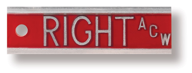 Aluminum Right & Left Horizontal Marker Set (With 3 Character Max)